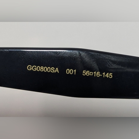 Gucci Women Square Sunglasses GG0800SA 001 Black/Grey Lens 56mm Authentic - Picture 10 of 10